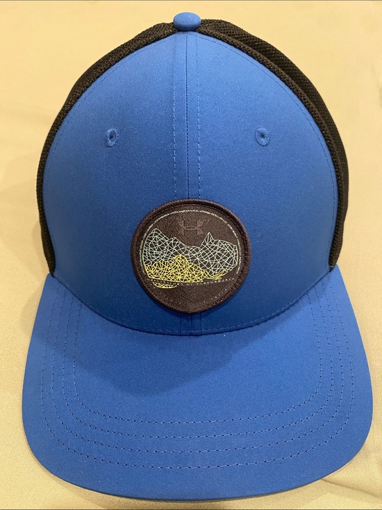 Under Armour Other - Under Armour Blue and Black Trucker Cap with Geometric Patch